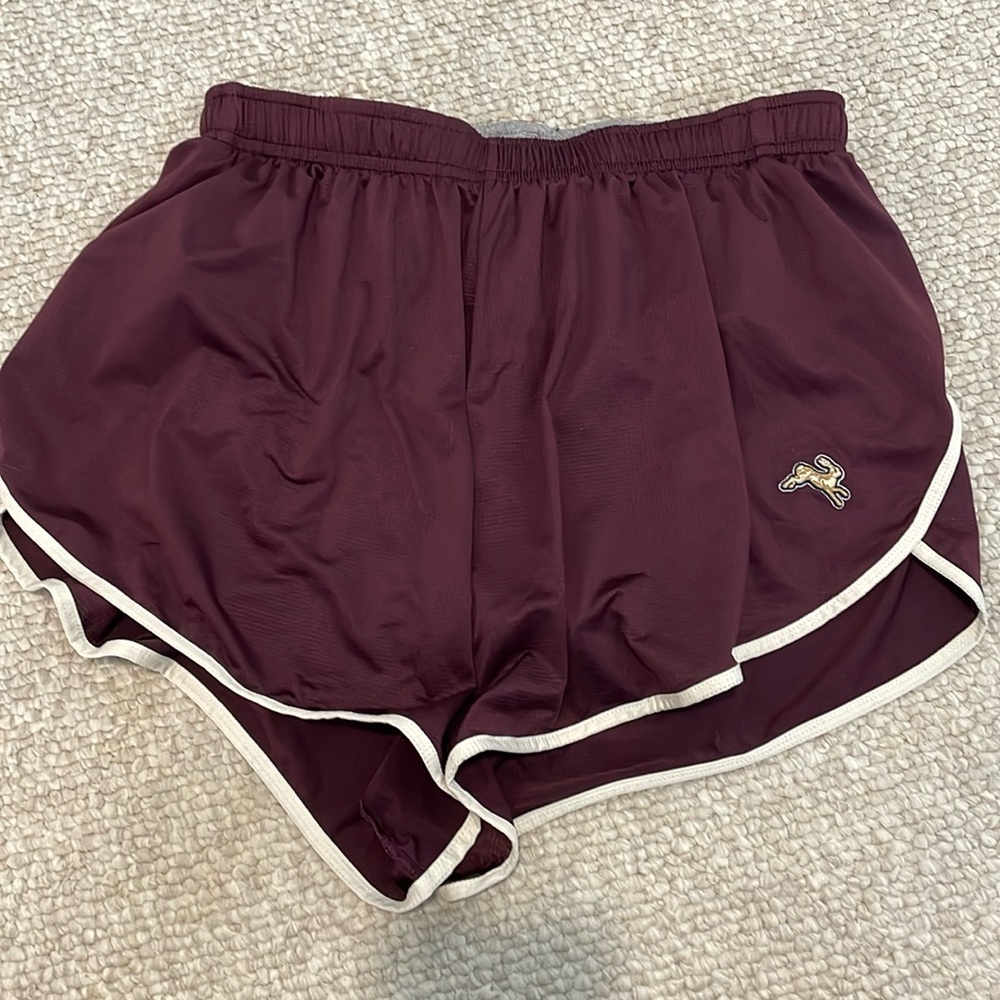 Men's Tracksmith Twilight Split Short in burgundy